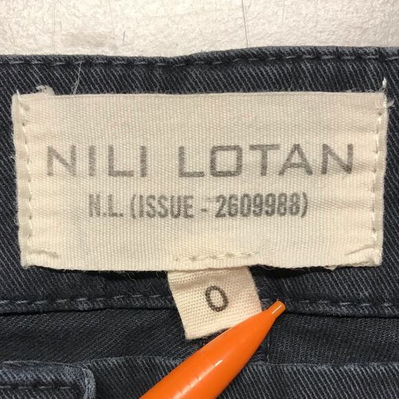 Nili Lotan Charcoal Black Lace up Waist Ankle Zip Jogger Pants Womens Size 0 - Picture 10 of 11